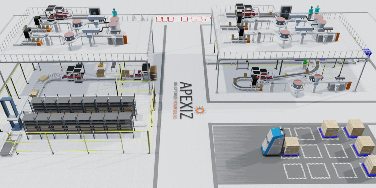 APEXIZ Simulation of Pharmaceuticals along with the primary, secondary and tertiary packaging